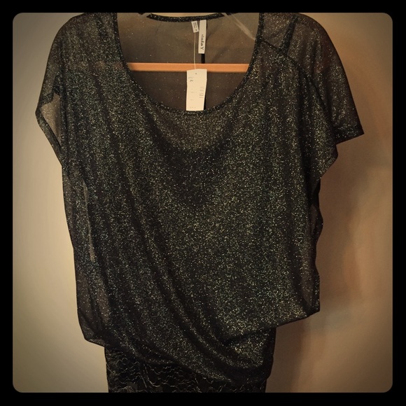 black silver sequin top